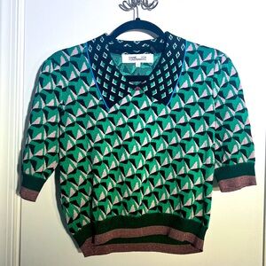 DVF Cropped Collared Top